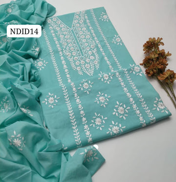 Stuff Pure Lawn 100/100 Handmade Pakka Mirror Gala Botiqe Style Neat Work Shirt And Plain Trouser With Lawn Embroidery Dupatta 3PC Dress